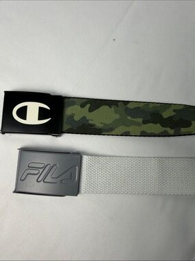Champion Black and White Striped Webbing‎ Belt